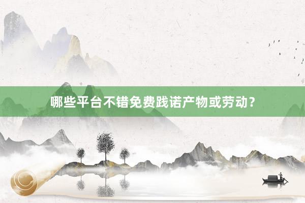 哪些平台不错免费践诺产物或劳动？
