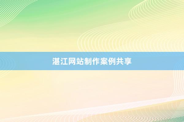 湛江网站制作案例共享